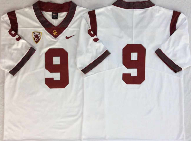 NCAA Men USC Trojans White 9->ncaa teams->NCAA Jersey